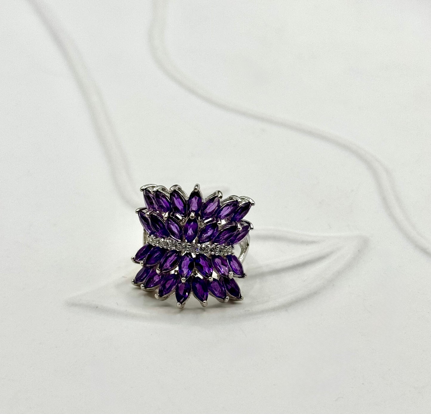Amethyst Bloom Statement Ring