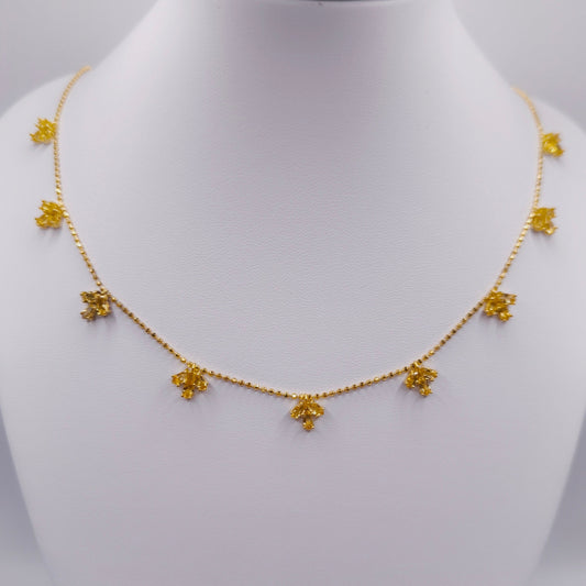18K gold plated 925 sterling silver necklace with marquise-cut citrine gemstones